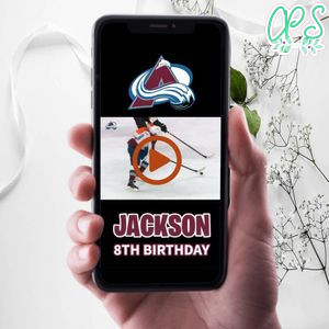 Colorado Avalanche Birthday Video Invitation Digital Template Customizable Instant Download