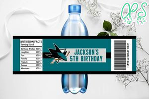 Printable San Jose Sharks Water Bottle Labels Instant Download