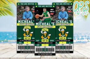 Oregon Ducks Basketball Ticket Birthday Editable Templates Instant Download
