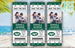 New York Jets Save The Date Wedding Engagement Announcement Ticket Invitation Instant Download