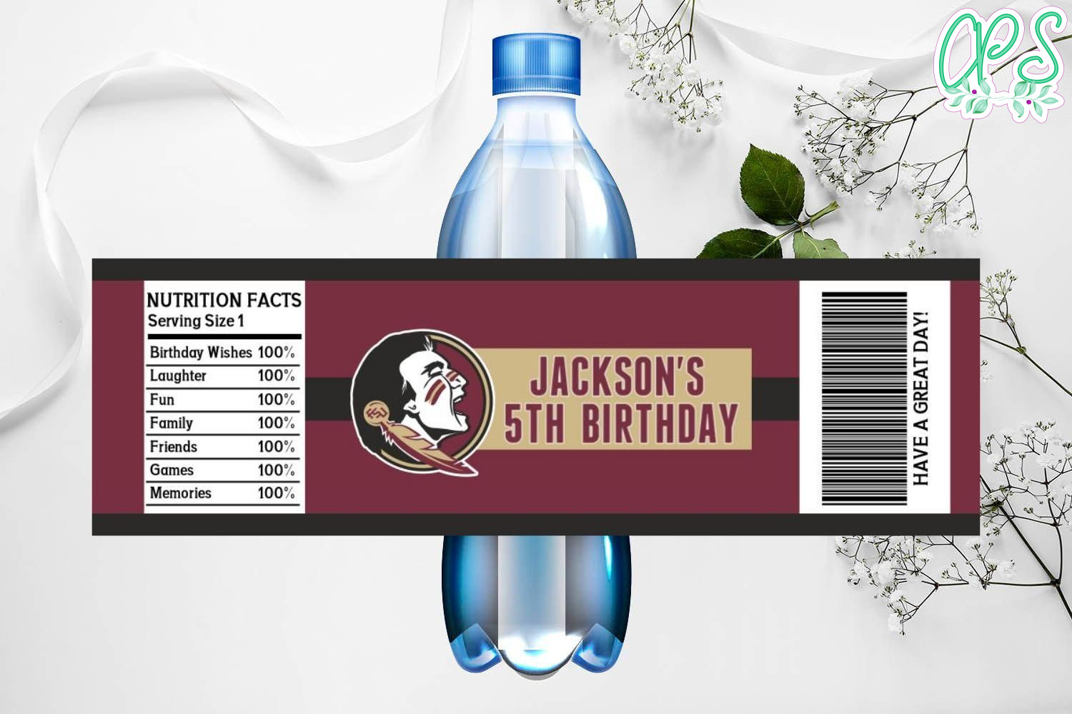 Printable Florida State Seminoles Water Bottle Labels DIY 