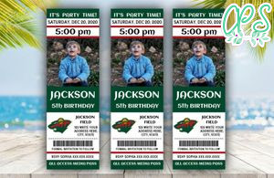 Printable Minnesota Wild Birthday Ticket With Photo Invitation Instant Download
