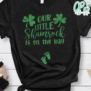 Little Shamrock St Patricks Day Pregnancy Announcement Shirt