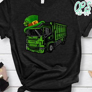 Green Garbage Truck Boy St Patricks Day Shirt