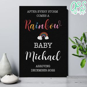 Rainbow Pregnancy Announcement Chalkboard Sign Customizable Template Instant Download