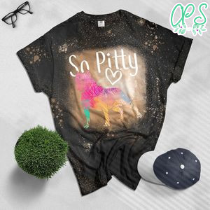 Watercolor Pit Bull Bleached T-Shirt - So Pitty Pitbull Dog Tee