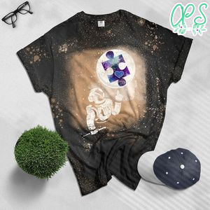 Autism Awareness Space Stars Astronaut Bleached Shirt