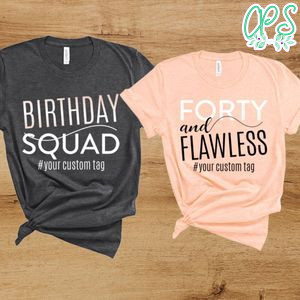Forty and Flawless Adult Custom Birthday PNG file template