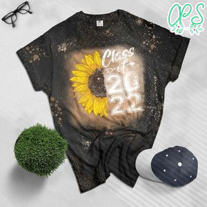 Class of 2022 High School Graduation Senior Sunflower Gift Bleached Shirt