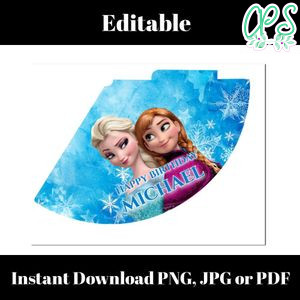 Frozen Birthday Party Hat Template Customizable Instant Download