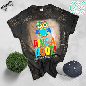 Autism Owl Autism Awareness Bleached Shirt