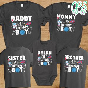 Astronaut Rocket Family Birthday Party PNG file template