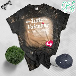Cute Funny Gift for Pregnant Wife Valentines Day Pregnancy Bleached T-Shirt