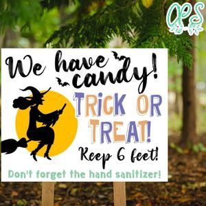 Social Distancing Halloween Yard Sign Template Printable Instant Download