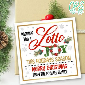 Christmas Lottery Ticket Gift Tag Customizable Template Instant Download
