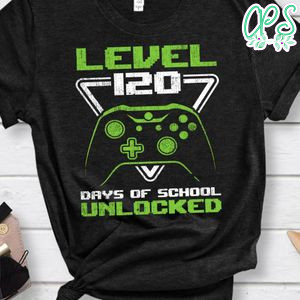 120 Days Of School Shirt For Kids Video Gamer Boy Girl Funny Shirt