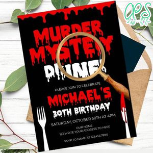 Murder mystery Invitation Customizable Template to print at home Instant Download