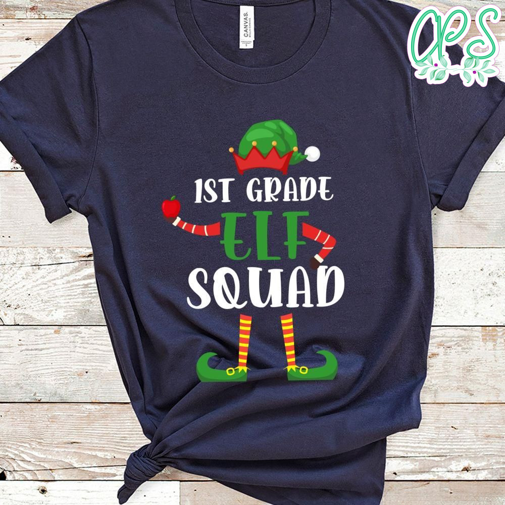 1st Grade Elf Squad Funny Elementary Teacher Christmas Gifts Classic Unisex T-Shirt