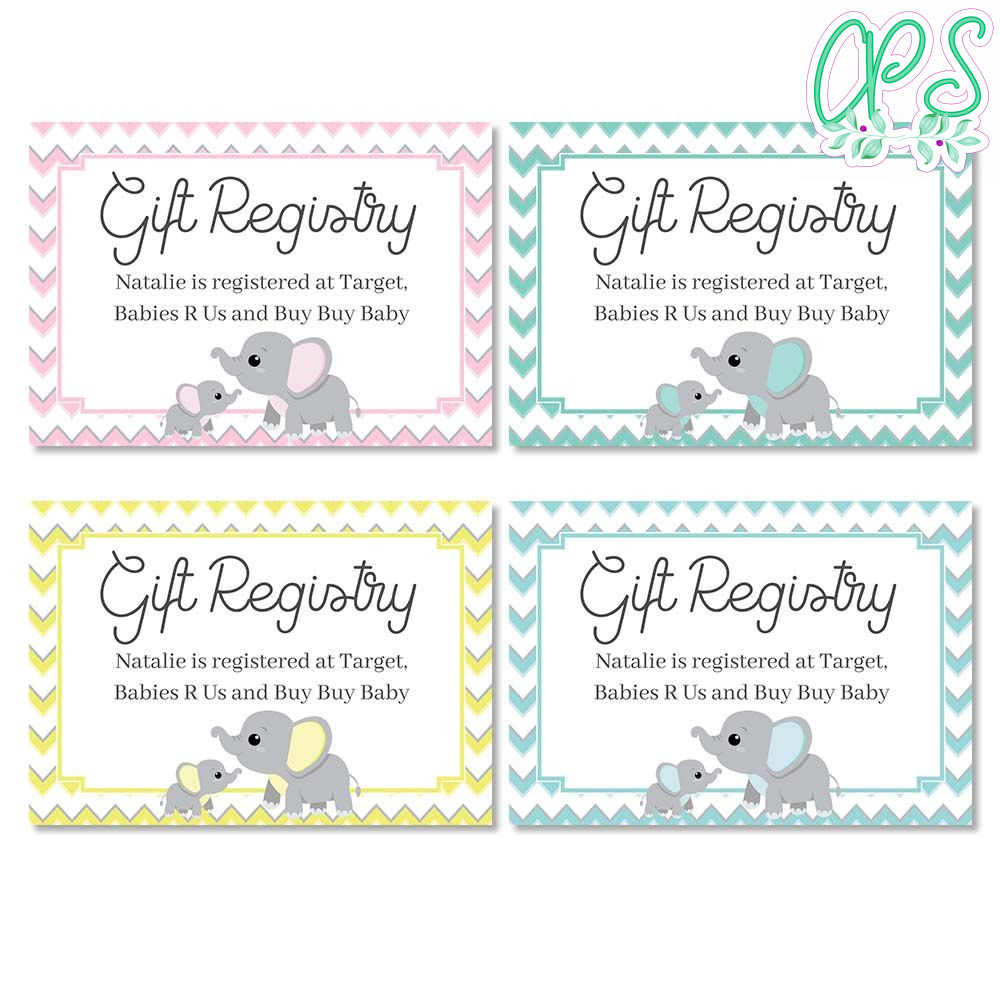 Baby Gift Registry Cards Customizable Template Instant Download