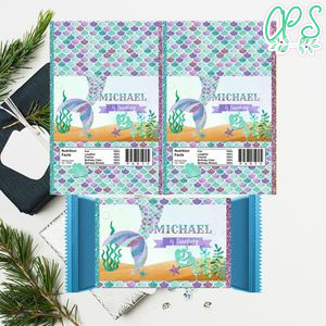 Mermaid tail Candy Bar Wrapper Digital File Printable Instant Download