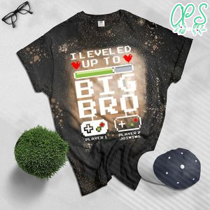 I leveled up to Big Bro!, Gamer New Brother Bleached T-Shirt