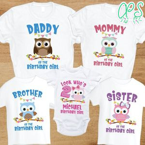 Owl Family Birthday Party PNG file template