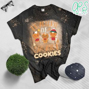 Christmas Teacher Cute Gingerbread Cookies Bleached T-Shirt