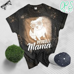 Proud Pitbull Mom Bleached T-Shirt - Pittie Mom, Womens pitbull Bleached T-shirt