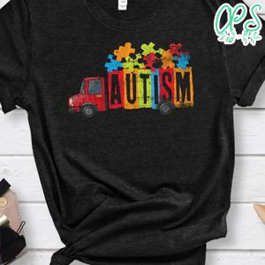 Autism Awareness Red truck Shirt