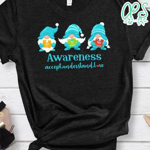 Three Blue Gnomes Autism Awareness Puzzle Chemical Element Classic Unisex Shirt