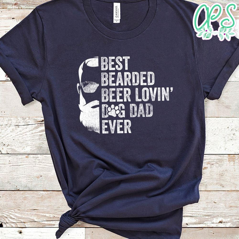 Mens Best Bearded Beer Lovin Dog Dad Classic Unisex T-Shirt Pet Lover Owner Gift