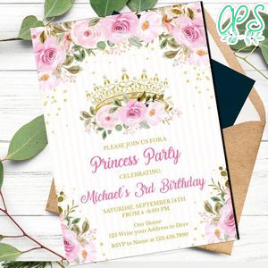 Tiara Birthday Flyer Printable Instant Download