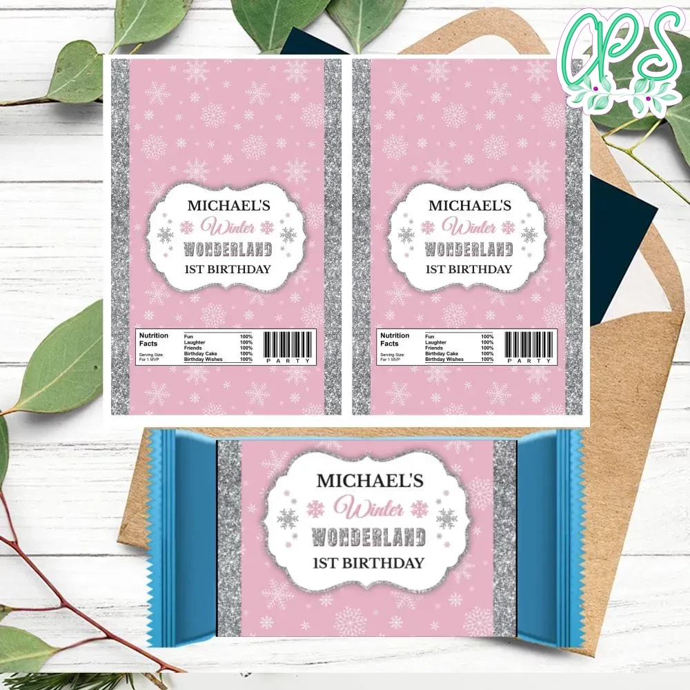 Winter Wonderland Candy Bar Wrapper Label Digital File | CustomPartyShirts