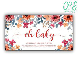 Sweet Baby Girl Shower Facebook Event Photo Customizable Template Instant Download