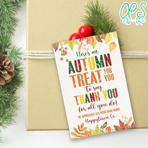 Autumn Treat Thank You Tag Custom Template Instant Download