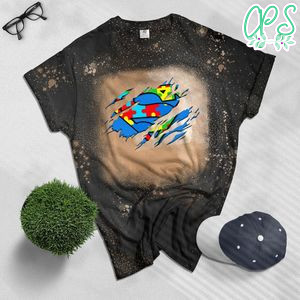 Autism Awareness Day Gifts Super Autism Bleached Shirt
