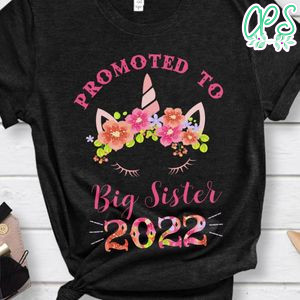 Promoted to Big Sister 2022 Unicorn T-Shirt for Girls