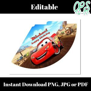 MC Queen Birthday Party Hat Template Customizable Instant Download