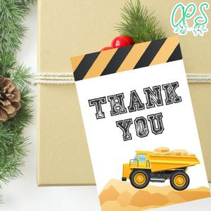 Construction Thank You Tag Custom Template Instant Download