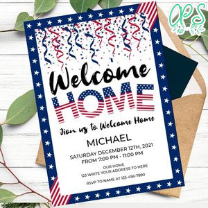 Military welcome home Invitation Customizable Template Instant Download
