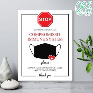 Immune compromised Sign Customizable Template Instant Download