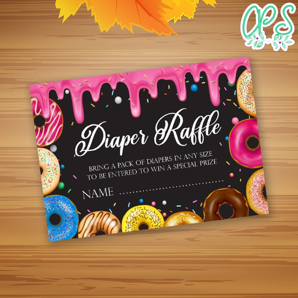 Donut Diaper Raffle Customizable Template to print at home DIY