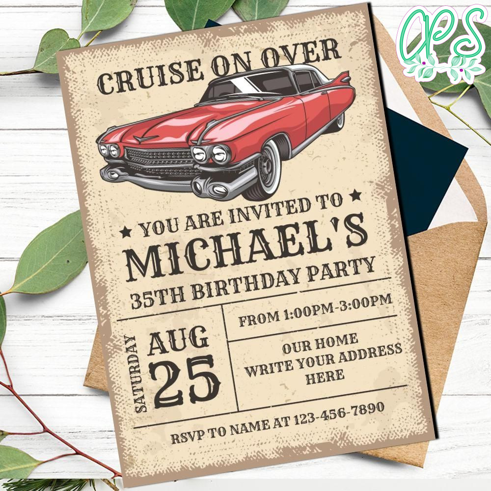 Ford mustang Invitation Customizable Template to print at home