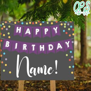 Personalized Happy Birthday Yard Sign Digital File Printable Instant Download