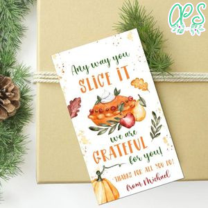 Grateful Pumpkin Thanksgiving Gift Tag Customizable Template Instant Download