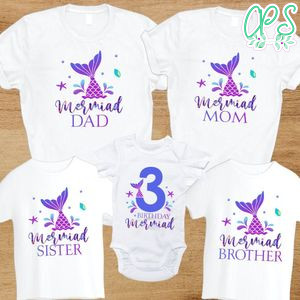 Tail Mermaid Family Birthday Party T-Shirt