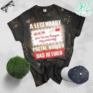 Postal Worker Retired 2019 Postman Retirement Carrier Mail Bleached T-Shirt