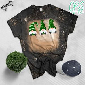 Green Sweater Gnome St. Patrick's Day Irish Gnome Bleached Shirt