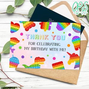 Pop it Fidget Thank You Card Template Customizable to print at home Instant Download