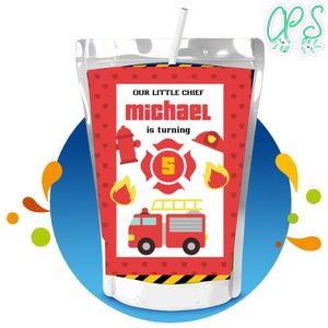 Fire truck Capri Sun Labels Digital File Printable Instant Download